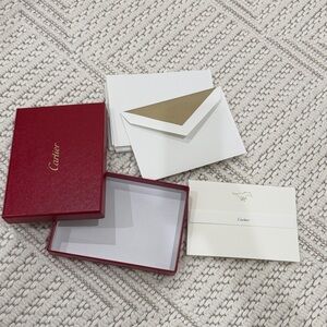 Cartier Red Box with White and Gold Stationery